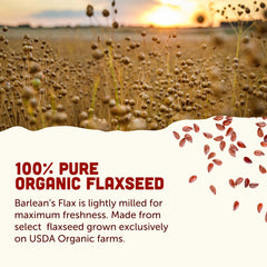 Barlean's Forti‑Flax mezclado en batido aportando textura y nutrientes vegetales