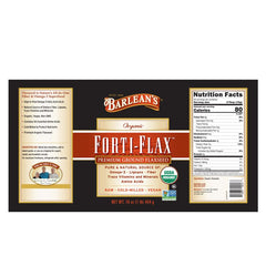 Barlean's Forti‑Flax textura de la linaza molida que resalta su finura y mezcla fácil