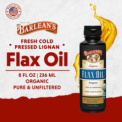 Barlean's textura del aceite sin filtrar con partículas, beneficio nutricional