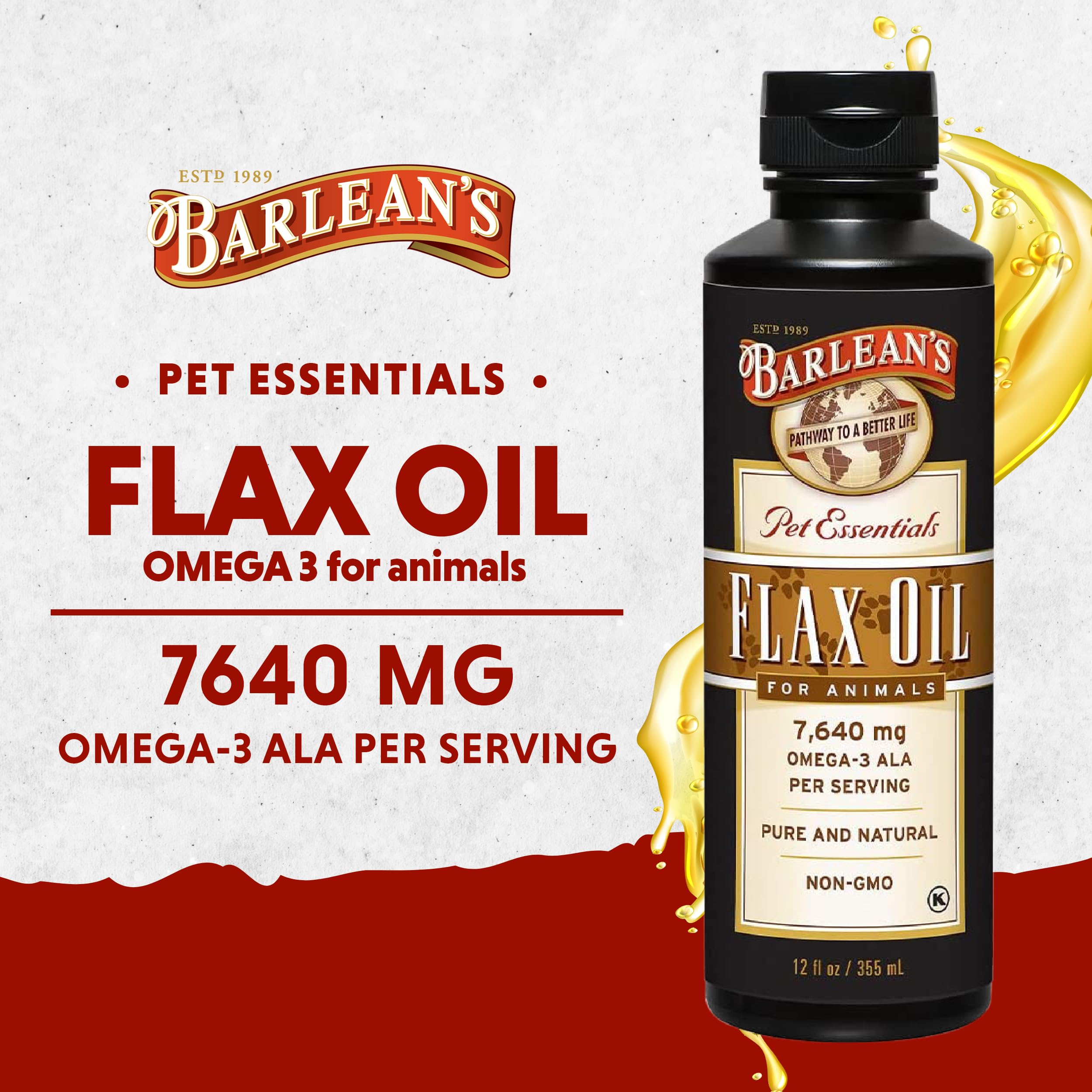 Barlean's gota de aceite resaltando textura y pureza beneficiosa