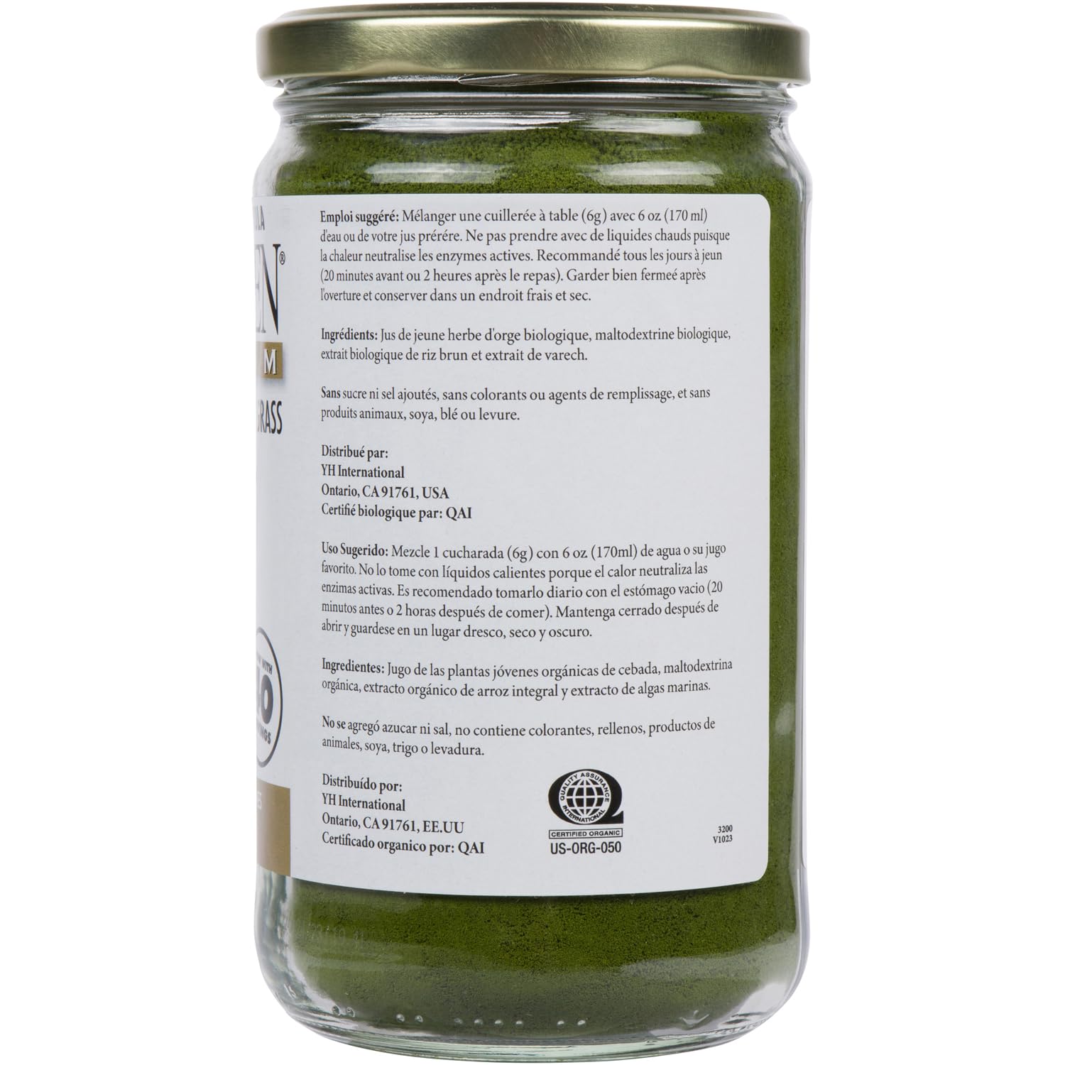 BARLEYGREEN detalle de etiqueta con lista de ingredientes y información limpia