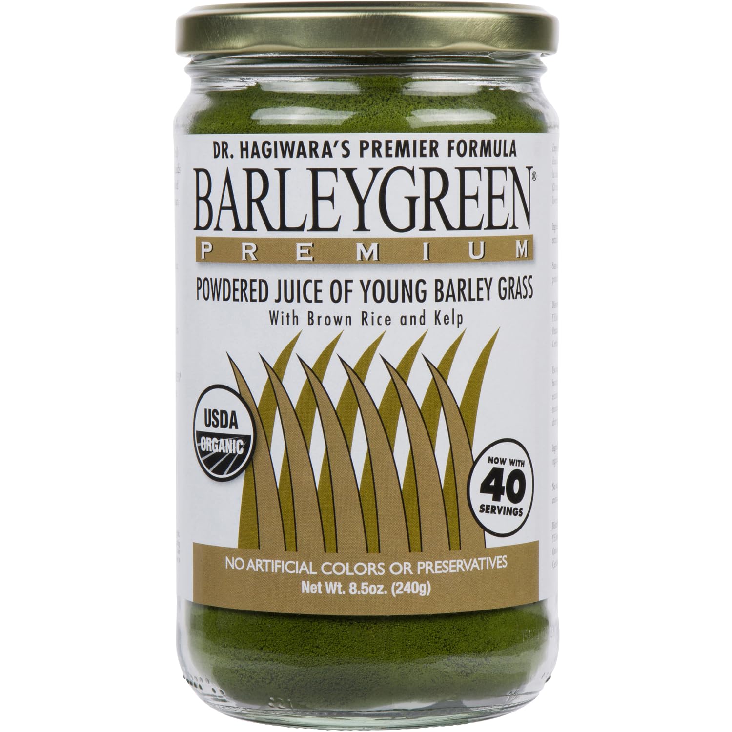 BARLEYGREEN frente del envase mostrando etiqueta clara y beneficio de ingredientes orgánicos