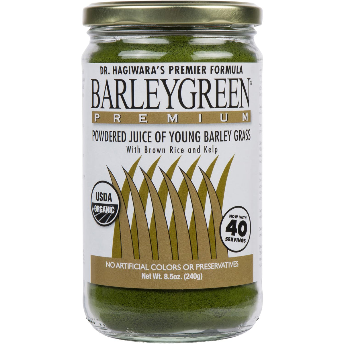 BARLEYGREEN frente del envase mostrando etiqueta clara y beneficio de ingredientes orgánicos