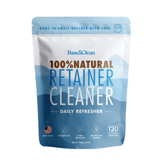 Base & Clean paquete frontal mostrando la bolsa resellable y beneficio de 120 usos