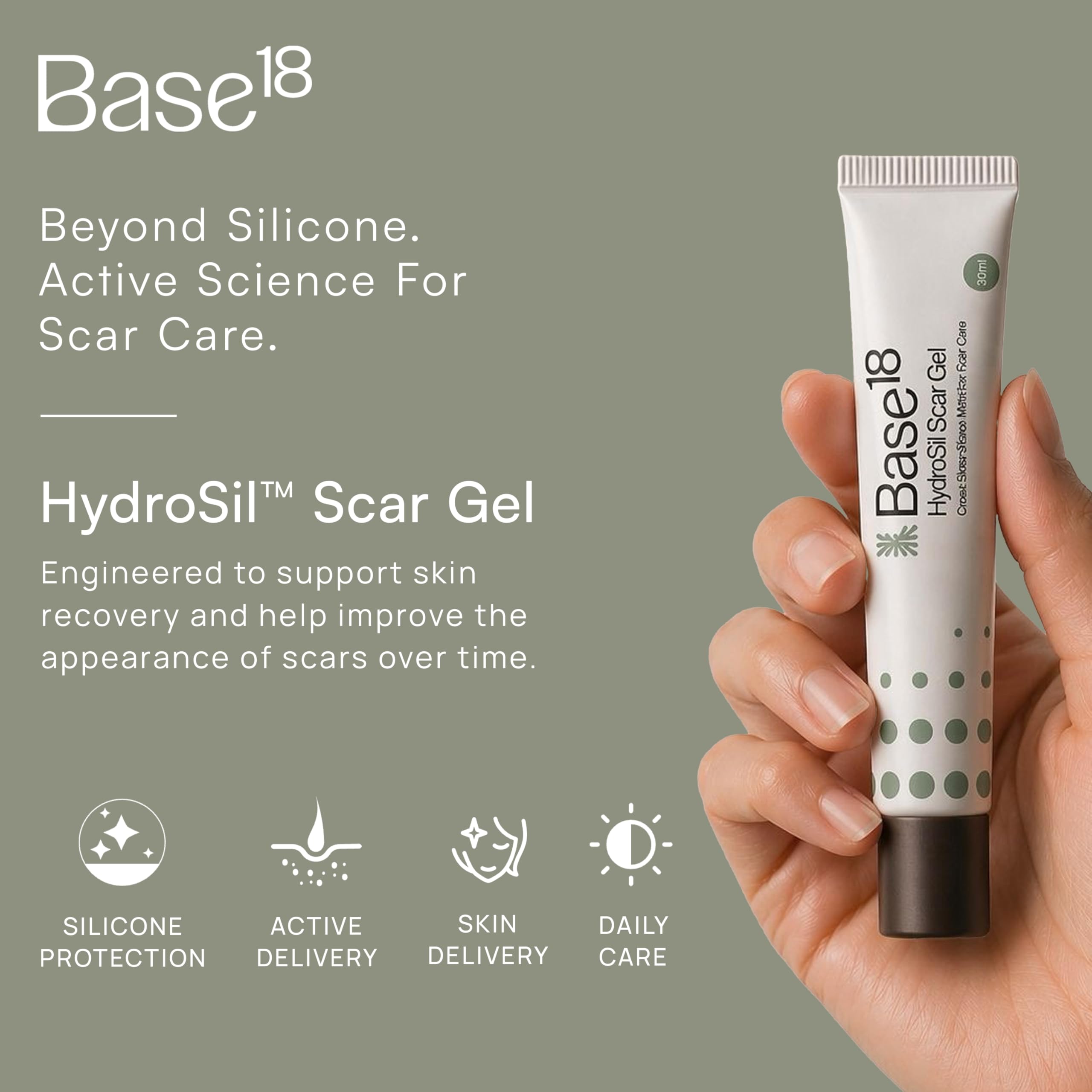 Base18 HydroSil en ambiente cotidiano mostrando integración bajo maquillaje
