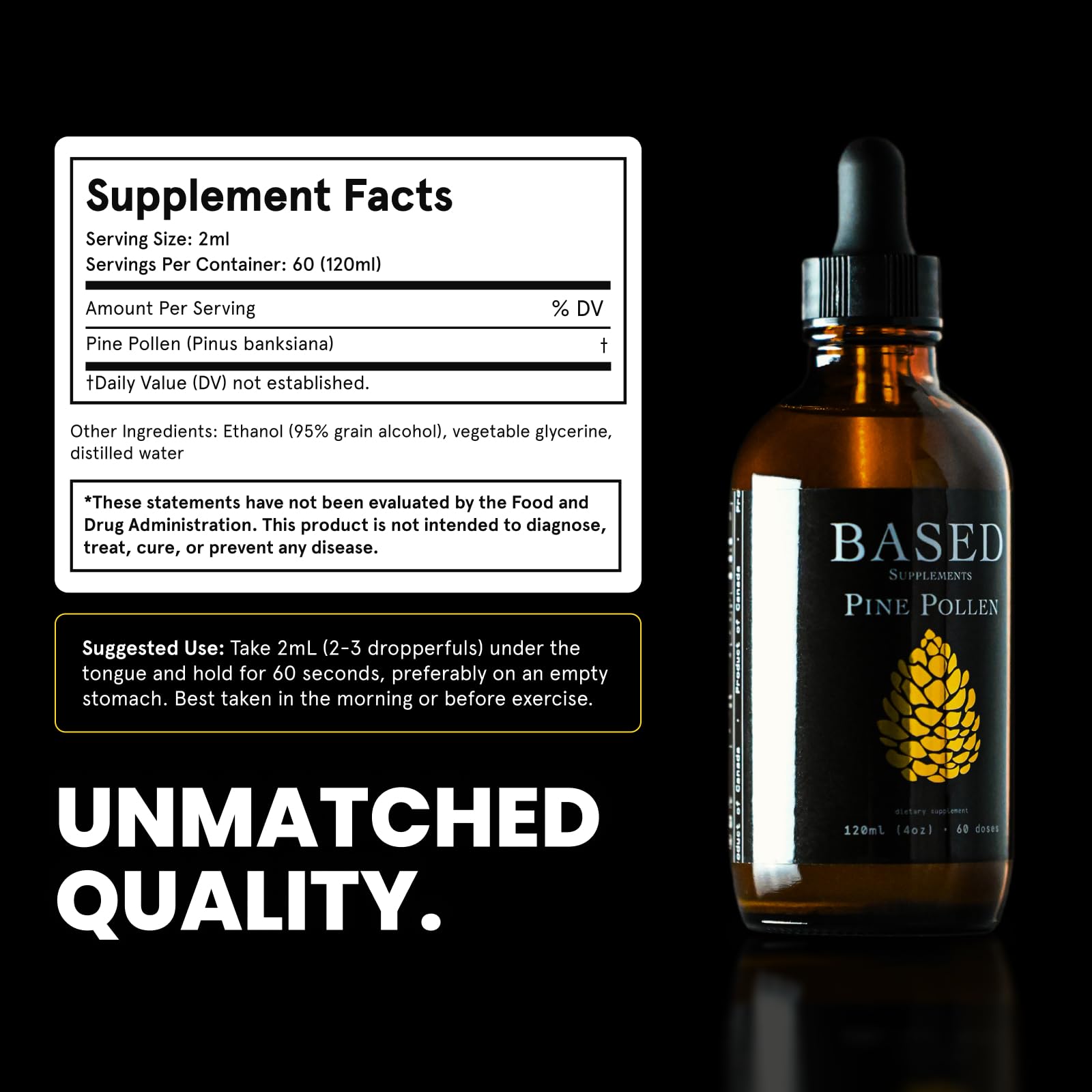 Based Supplements botella en mesa de desayuno para uso cotidiano y conveniencia