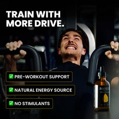 Based Supplements detalle de una gota mostrando textura líquida y concentración