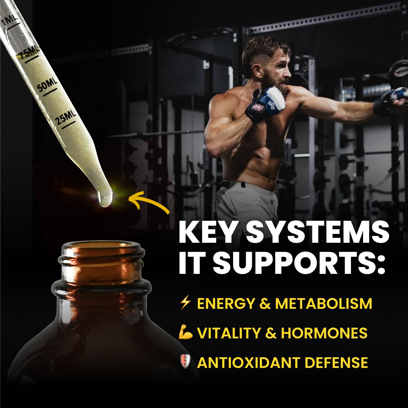Based Supplements persona tomando tintura sublingual para integración diaria