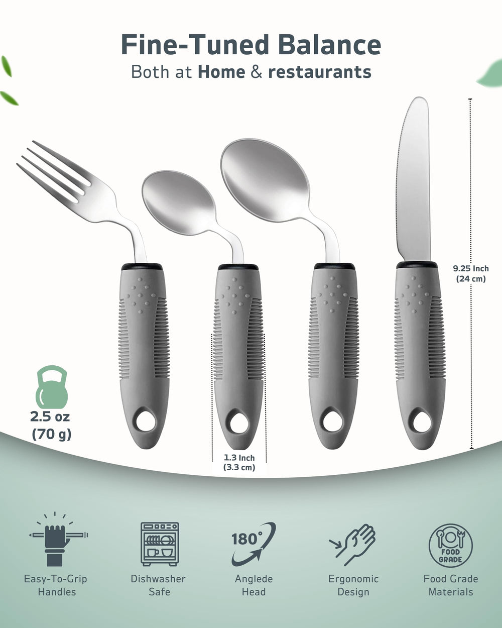 BaseSmall tenedor con peso 2.5 oz comparado para mostrar estabilidad