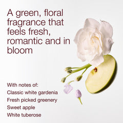 Bath & Body Works vela con tres mechas encendidas difundiendo aroma de jardín romántico