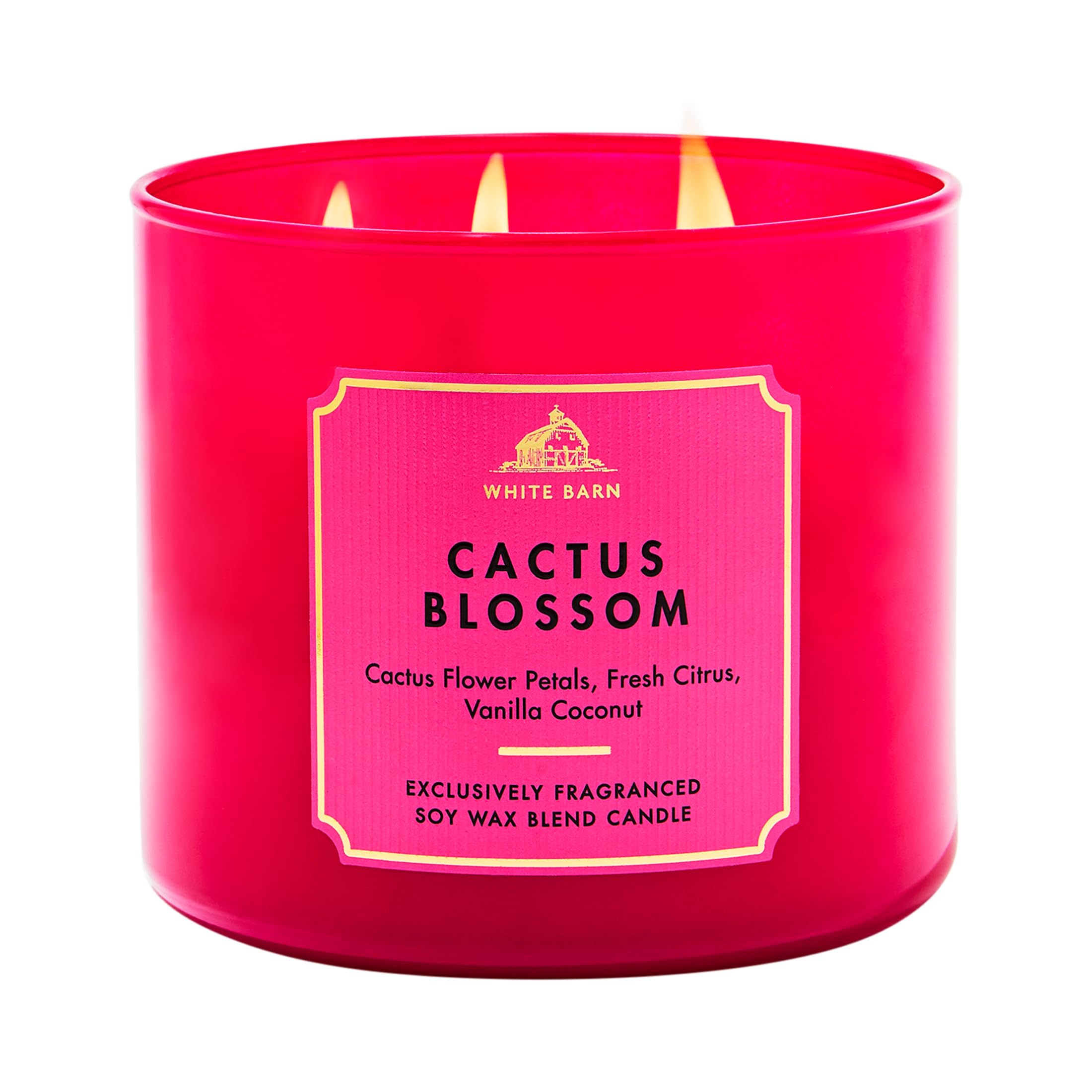 Bath & Body Works vela Cactus Blossom frontal, diseño elegante y aroma intenso