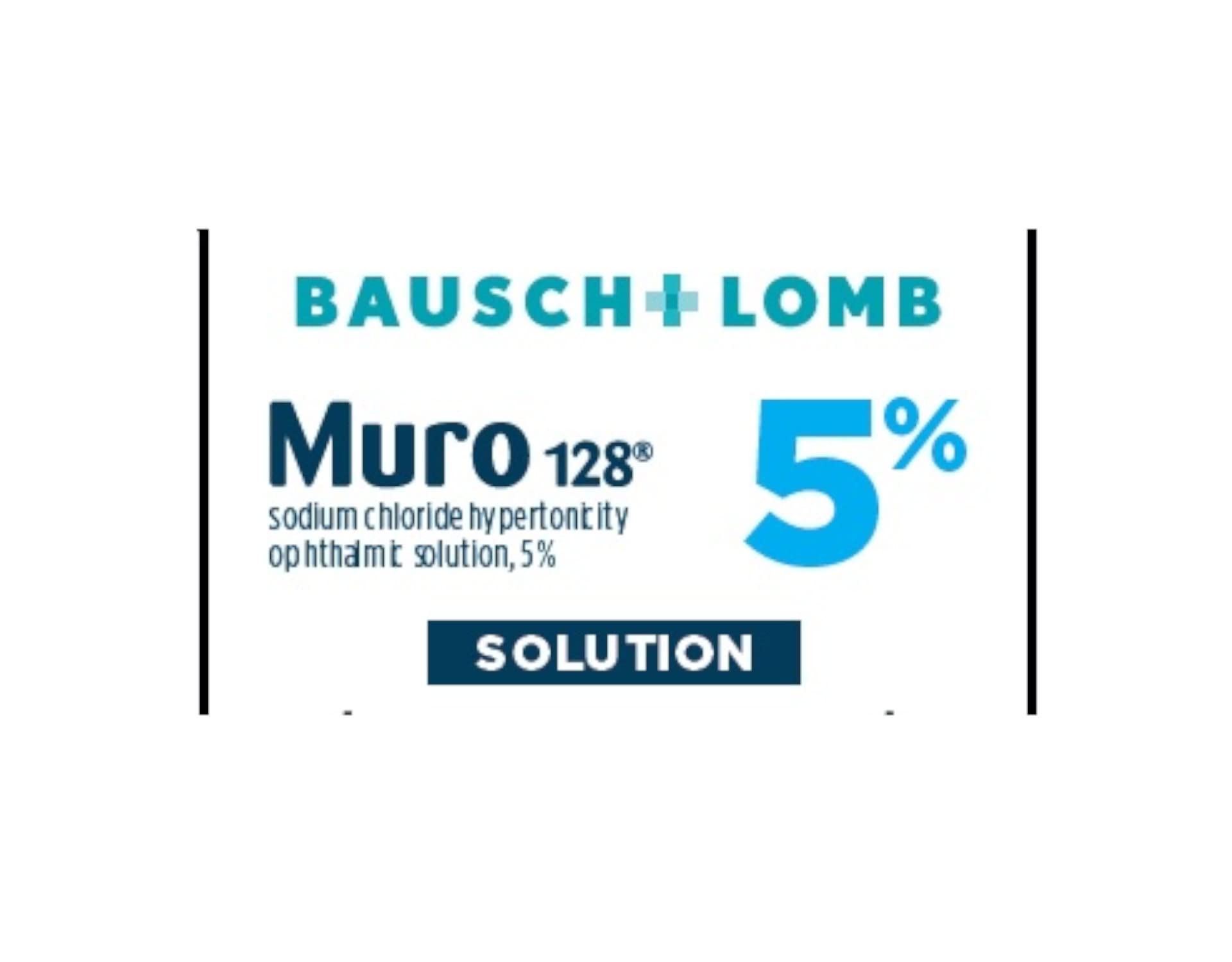 Bausch + Lomb Muro 128 etiqueta de ingredientes visible, transparencia en composición