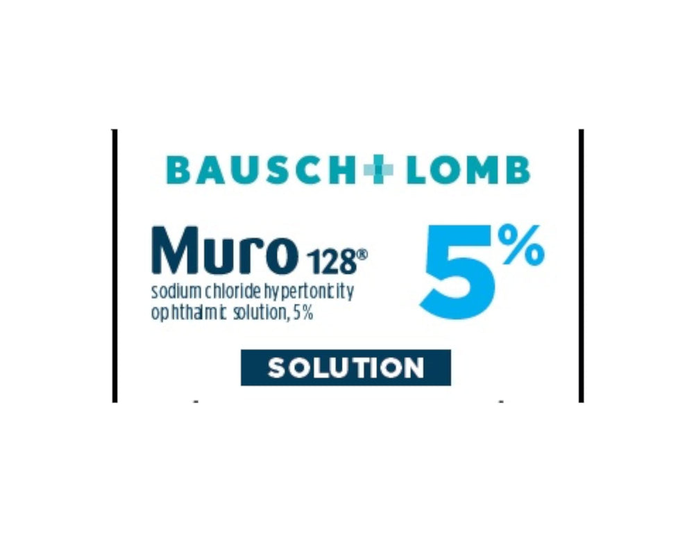 Bausch + Lomb Muro 128 etiqueta de ingredientes visible, transparencia en composición