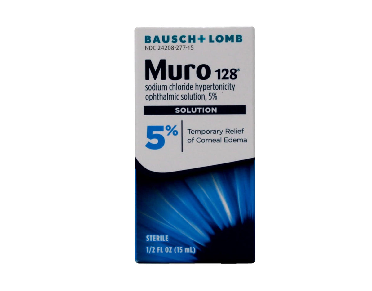 Bausch + Lomb Muro 128 vista frontal del empaque muestra producto claro y profesional