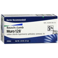 Bausch + Lomb Muro 128 frente del empaque mostrando el formato doble y beneficio de alivio temporal
