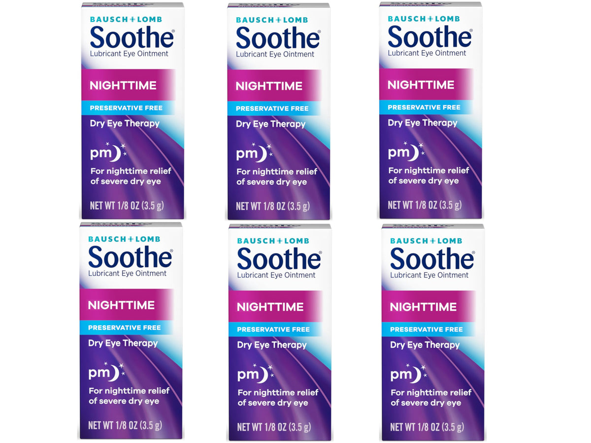 Bausch + Lomb Soothe frente del tubo mostrando etiqueta y tamaño conveniente