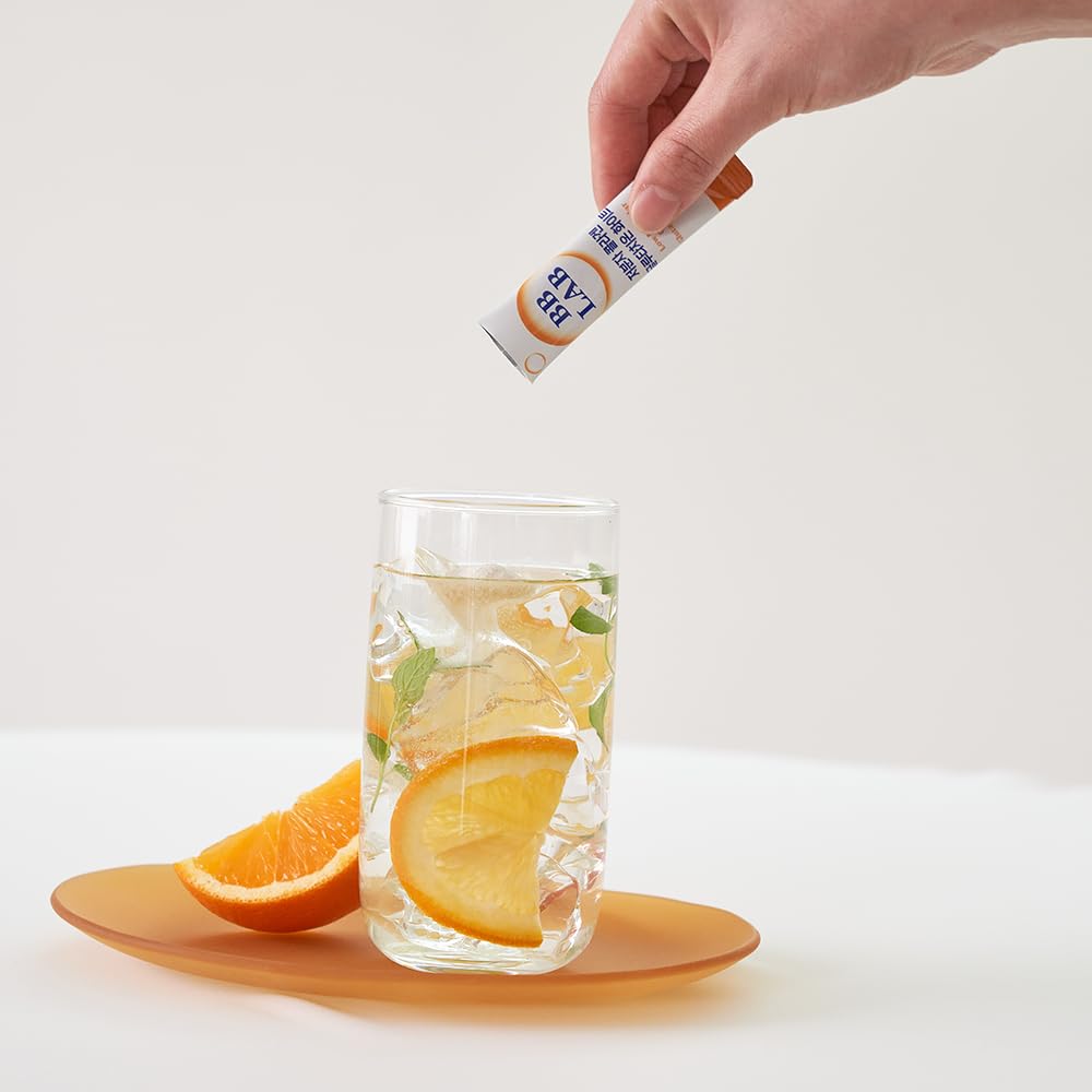 BB LAB presentación junto a naranjas destacando sabor agradable