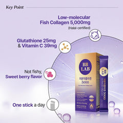 BB LAB stick abierto con polvo berry listo para consumir, sabor agradable