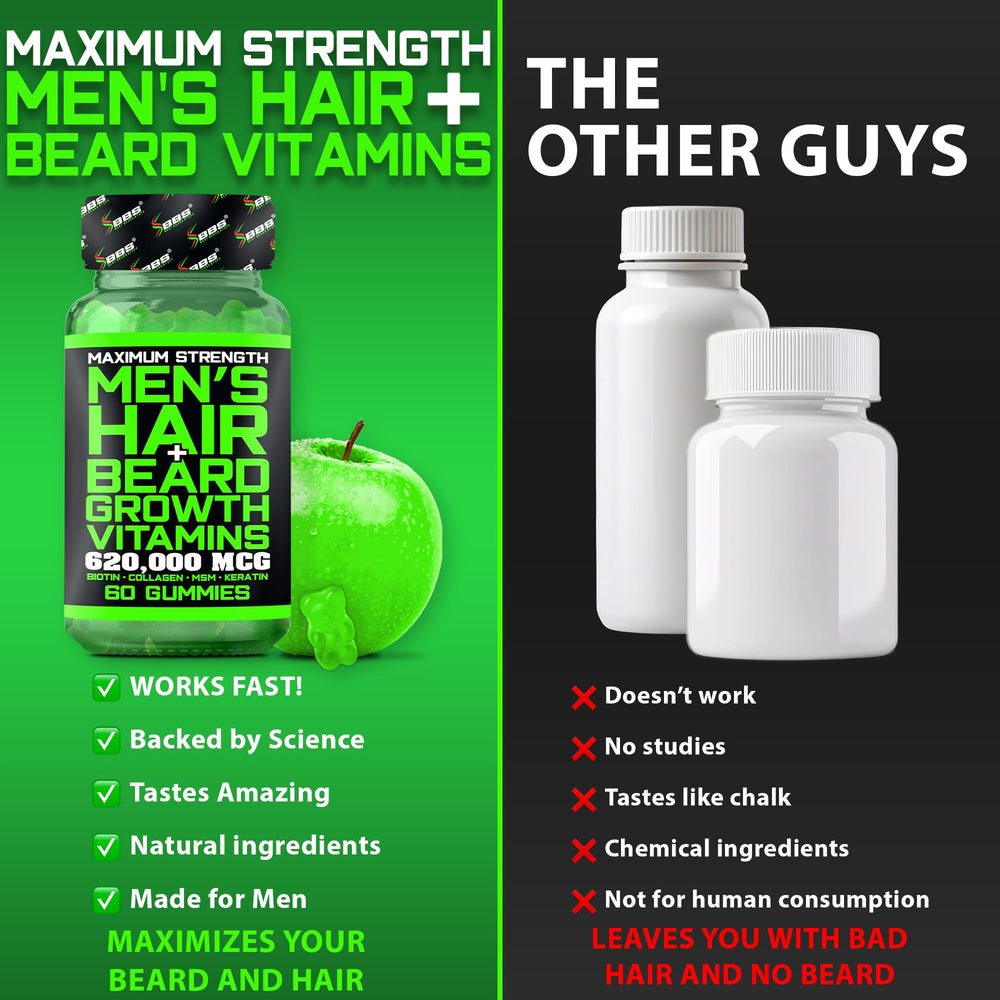 BBS BEST BEARD STUFF etiqueta con ingredientes clave y beneficios visibles
