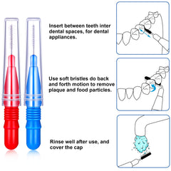 BBTO cepillo limpiando entre brackets para mayor higiene interdental