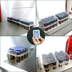 BCDHAMATE estuche colocado en refrigerador optimizando espacio
