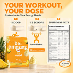 BE AMAZING etiqueta con lista de ingredientes y certificaciones visibles