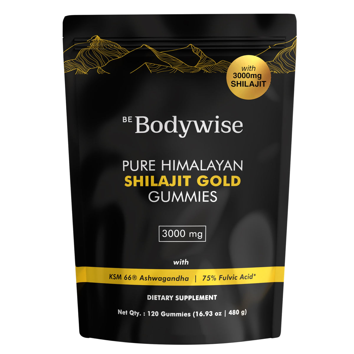 Be Bodywise bolsa frontal mostrando diseño y beneficios en etiquetas