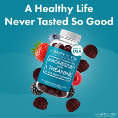 Be Happy Be You empaque y frasco en escenario de vida saludable y minimalista