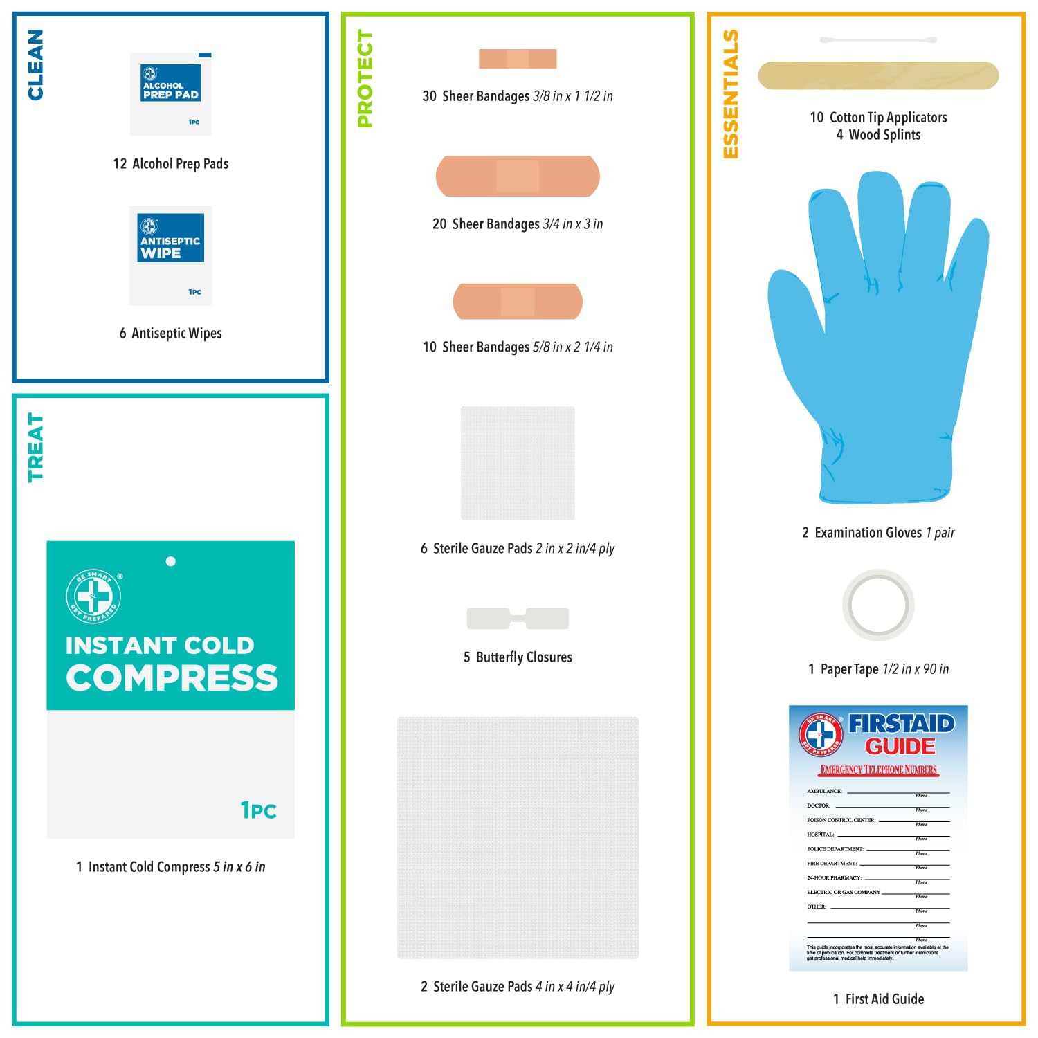 Be Smart Get Prepared comparación de tamaño junto a una mano para referencia práctica