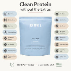 Be Well by Kelly LeVeque cuchara con porción de proteína, ilustra 23 g por servicio