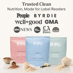 Be Well by Kelly batido en cocina junto a frutas, fácil integración en recetas