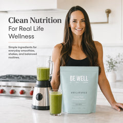 Be Well by Kelly etiqueta con origen grass-fed y beneficios de calidad