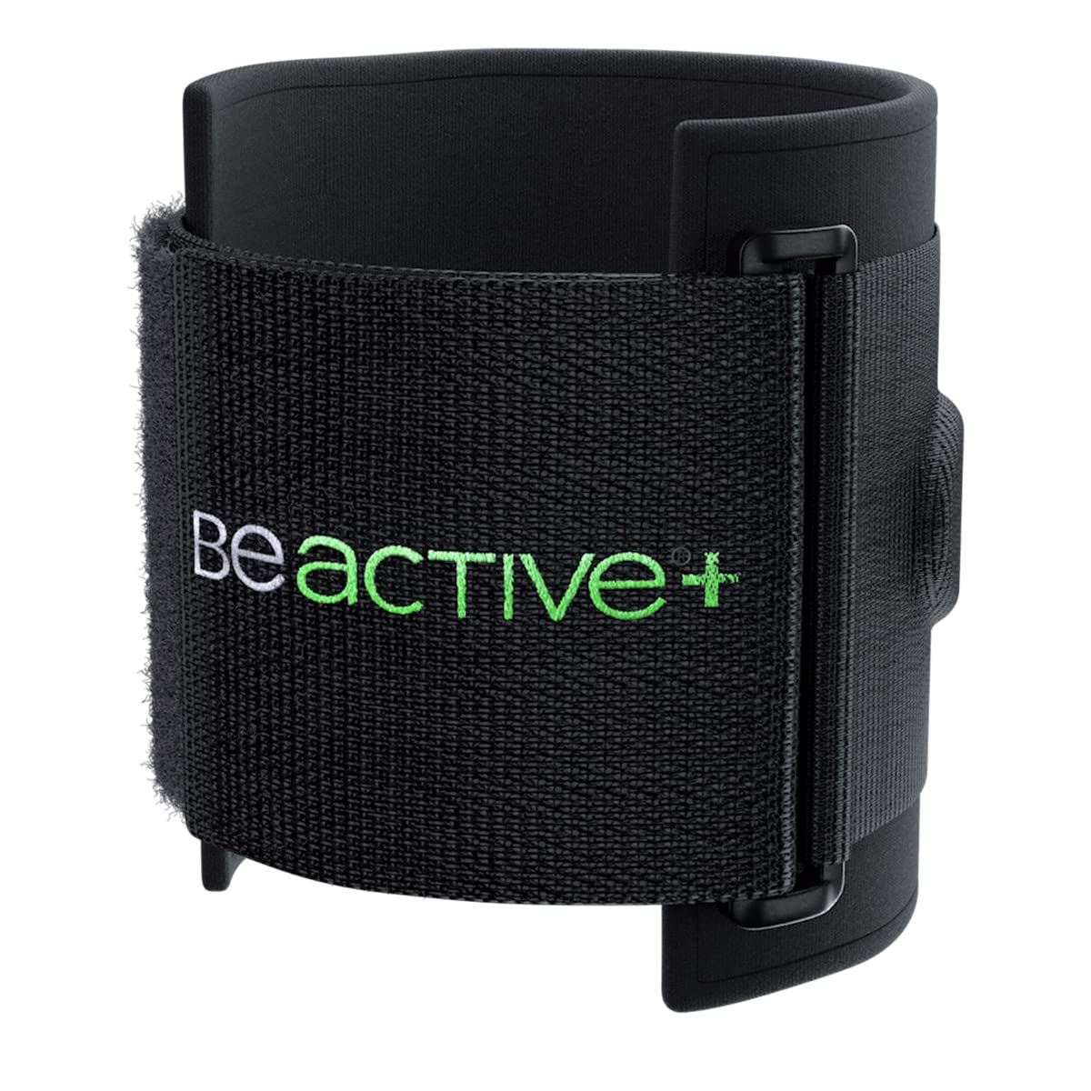 BeActive Plus vista frontal del soporte mostrando diseño y cierre, alivio discreto