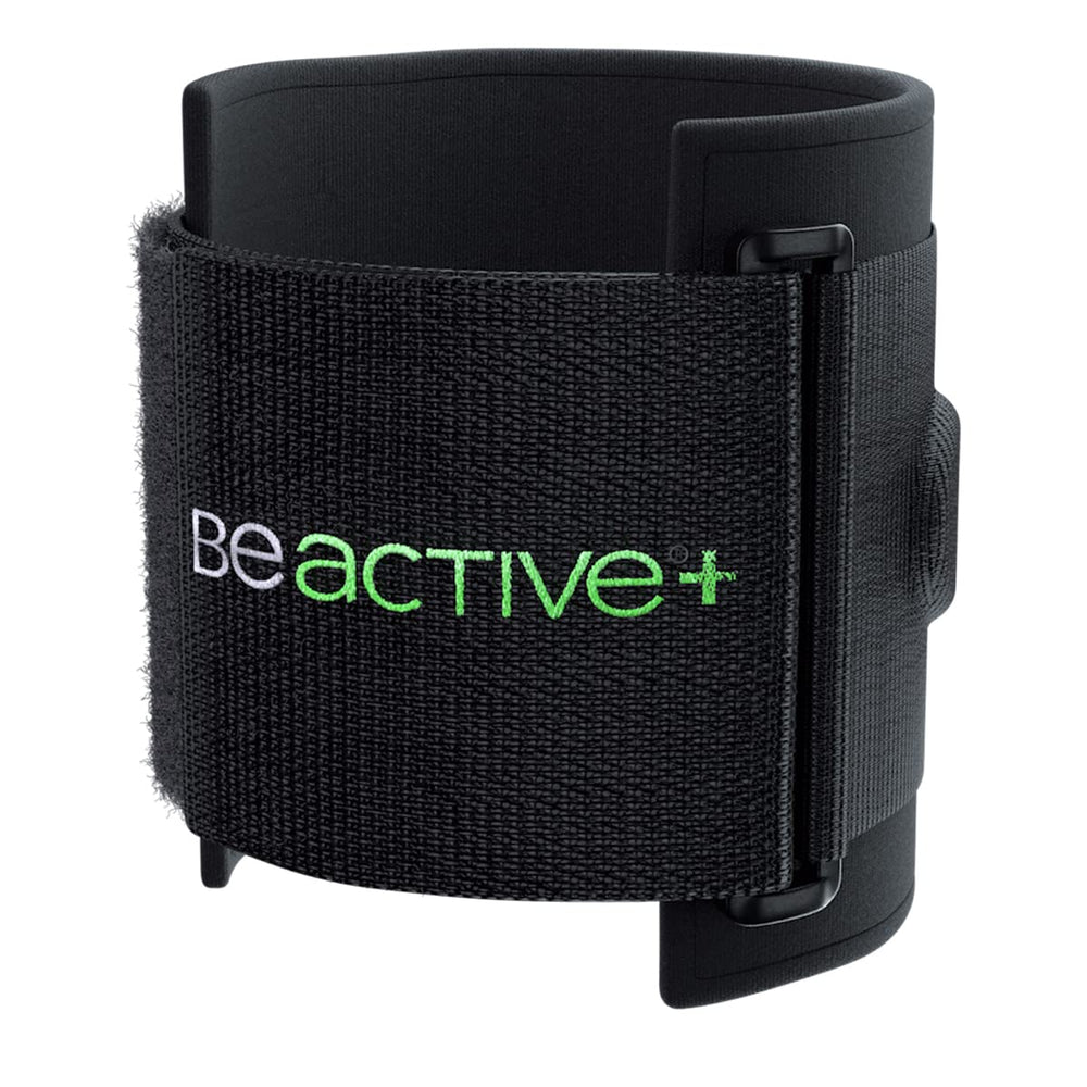 BeActive Plus vista frontal del soporte mostrando diseño y cierre, alivio discreto