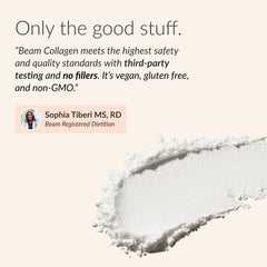 BEAM etiqueta nutricional legible con lista de ingredientes y raciones