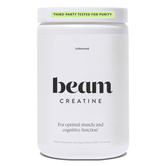 BEAM frasco frontal limpio mostrando 100 servicios y etiquetado claro