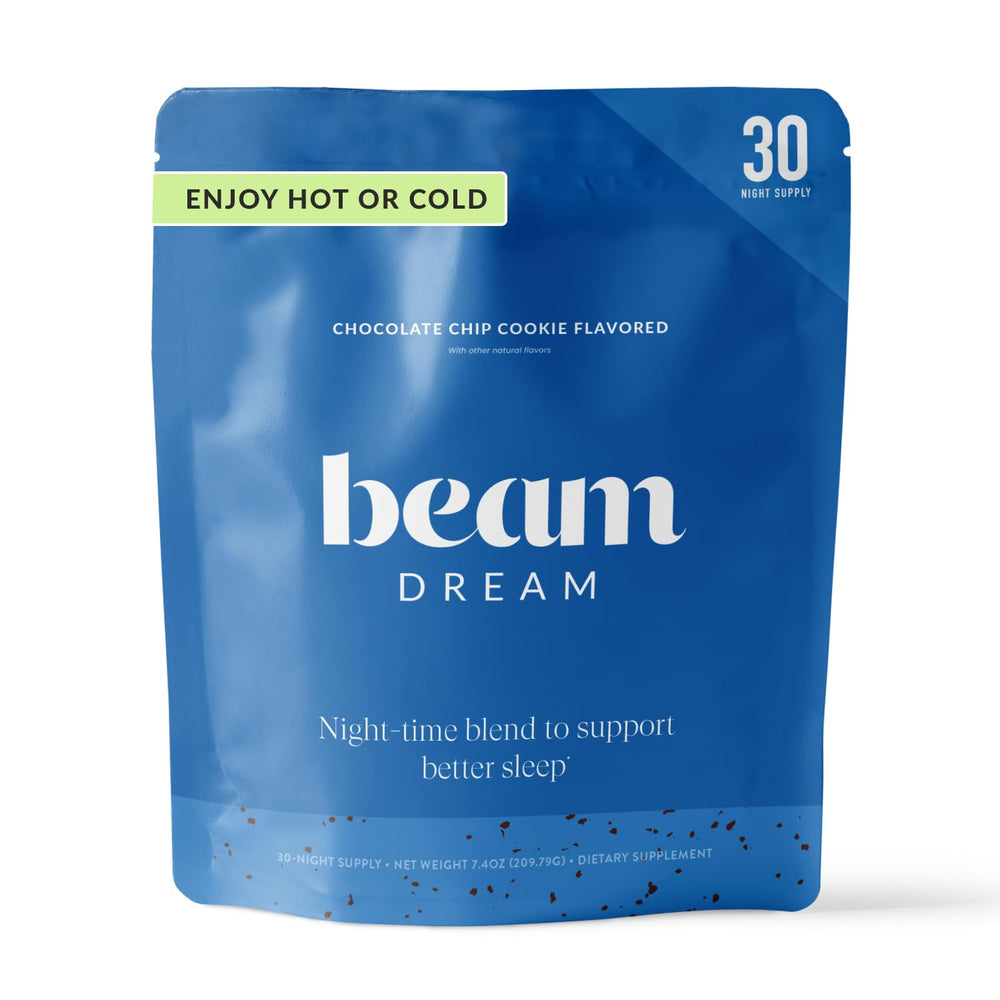 Beam envase frontal de Dream Sleep Powder mostrando etiqueta clara y beneficios