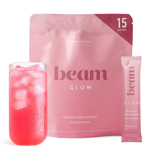BEAM frasco frontal del producto mostrando diseño y sabor frambuesa