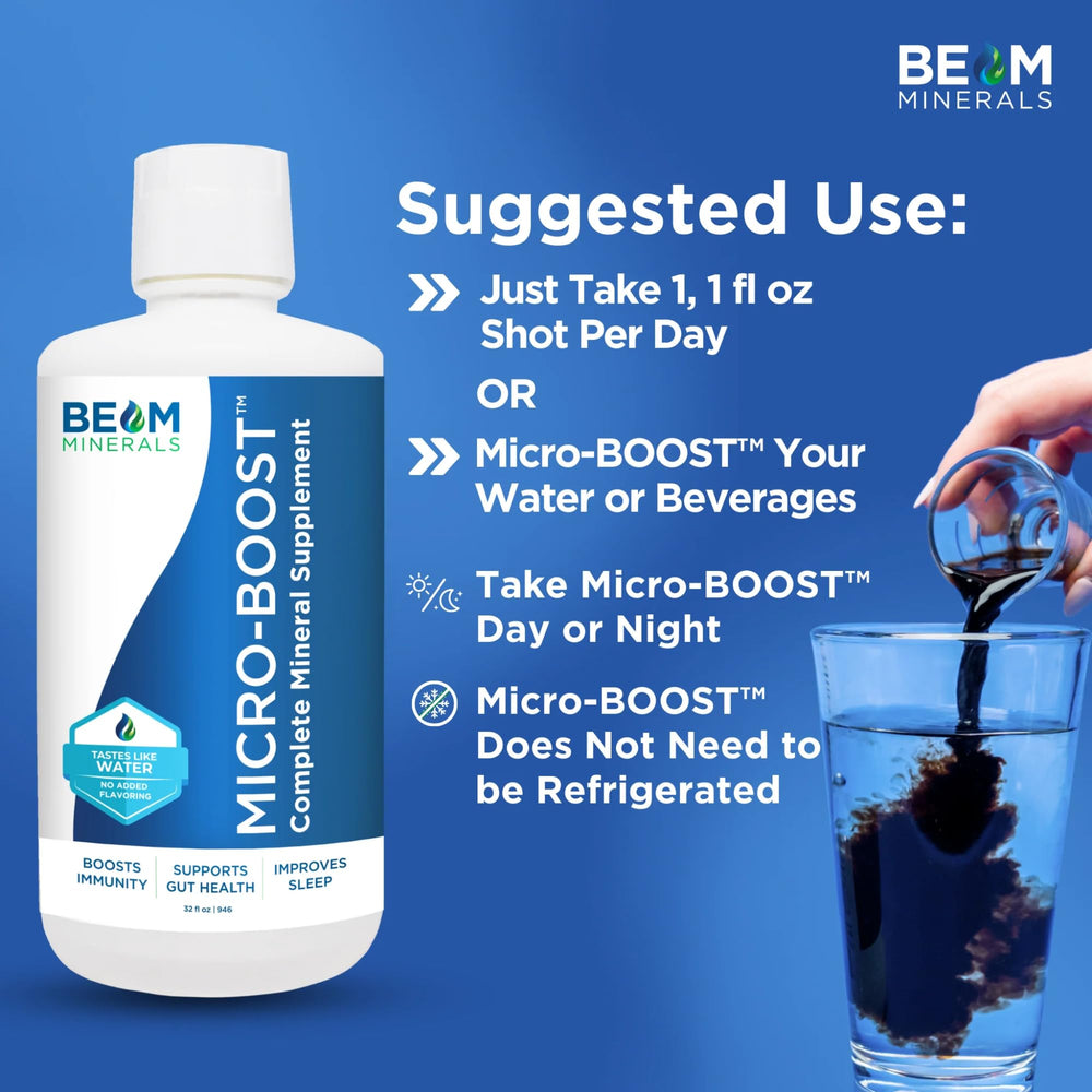 BEAM Minerals mezcla en vaso de agua para hidratación rápida