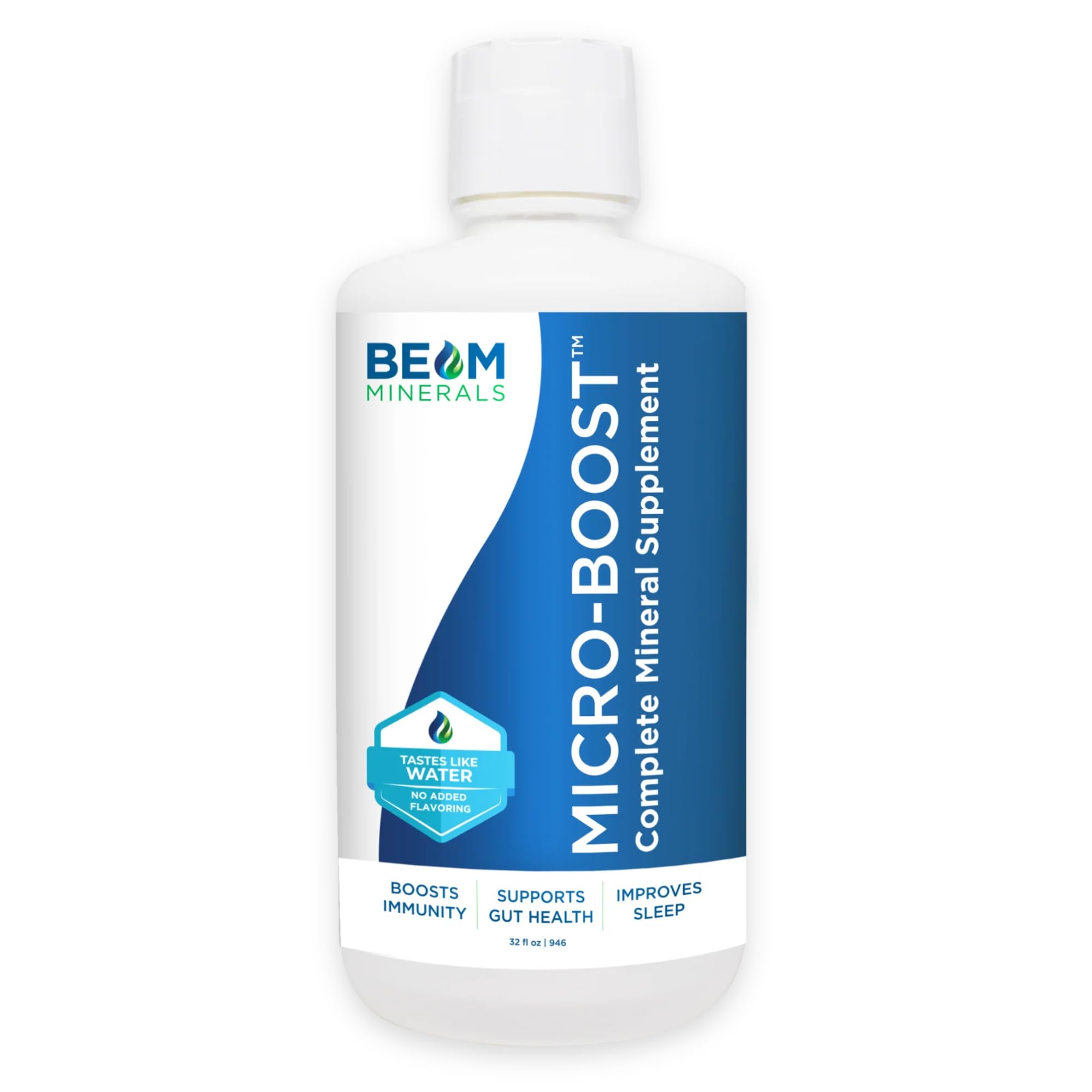 BEAM Minerals frasco frontal mostrando la presentación líquida y uso sencillo