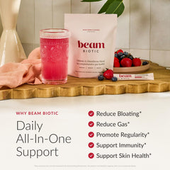 BEAM vaso preparado sabor frutos rojos listo para beber, aporta alivio digestivo