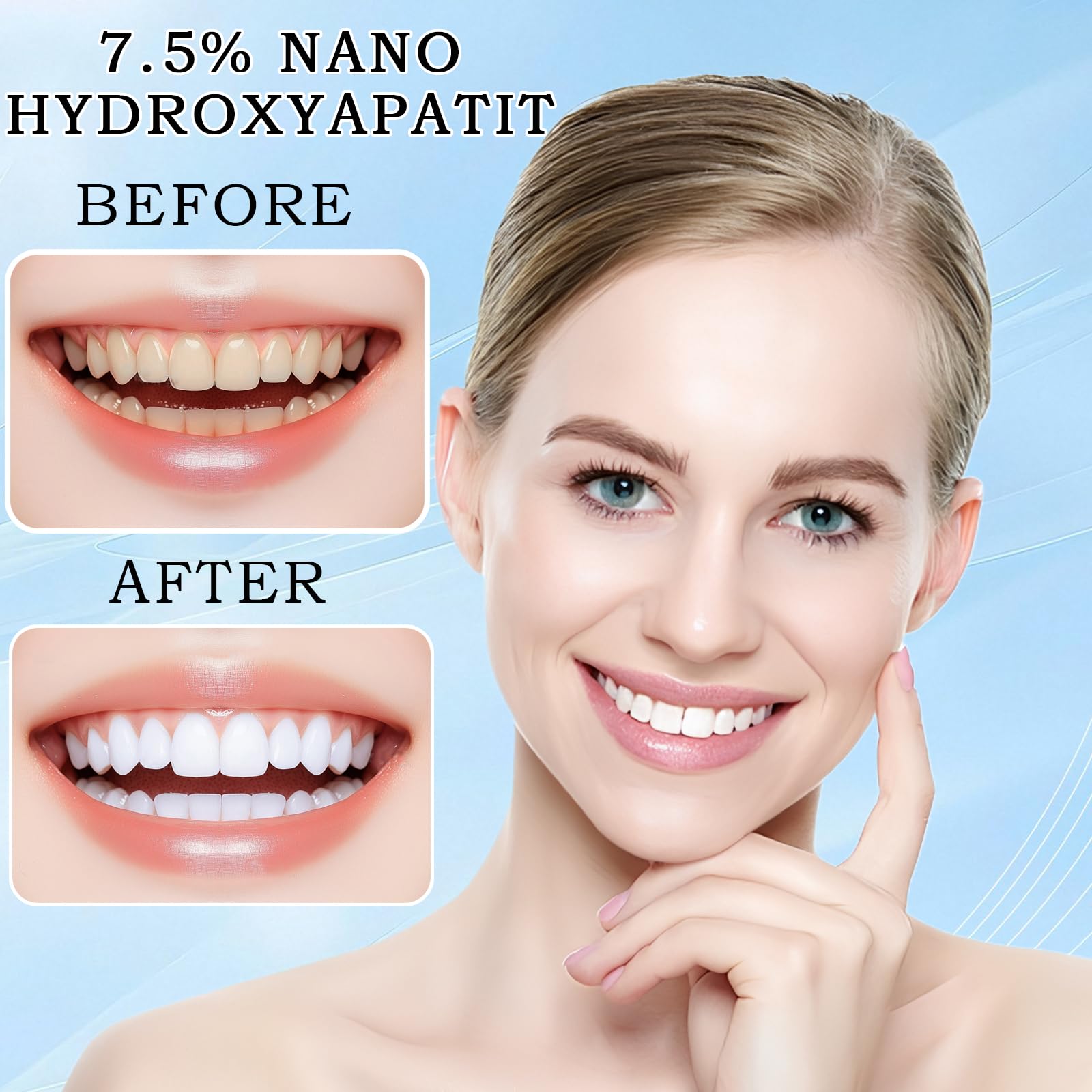 Beamach persona cepillando dientes para reducir sensibilidad diaria