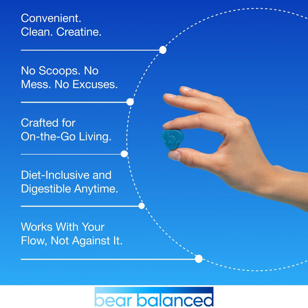 Bear Balanced persona activa disfrutando gominolas para energía diaria