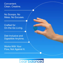 Bear Balanced persona activa disfrutando gominolas para energía diaria