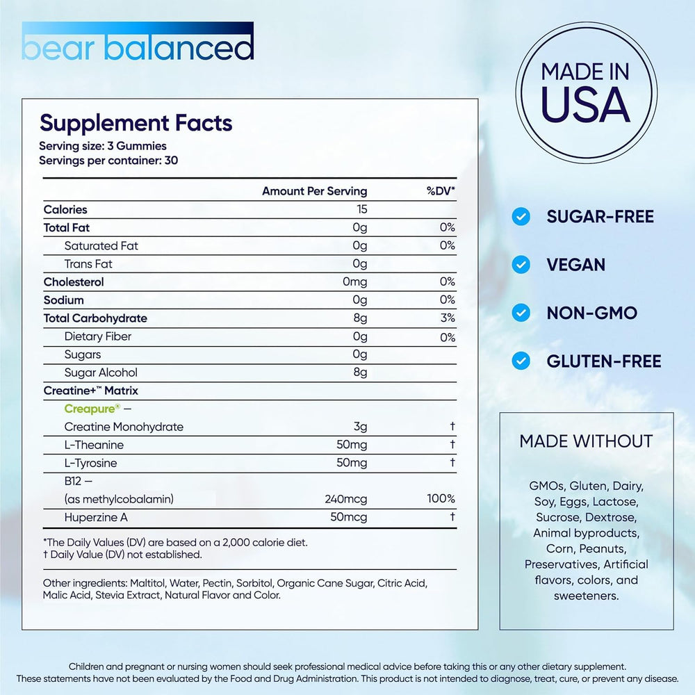 Bear Balanced gominolas en mano para mostrar tamaño y facilidad de consumo