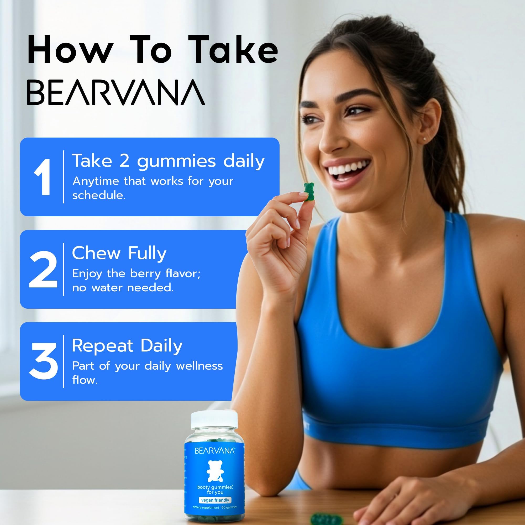 BEARVANA comparación tamaño con mano para referencia de porción realista