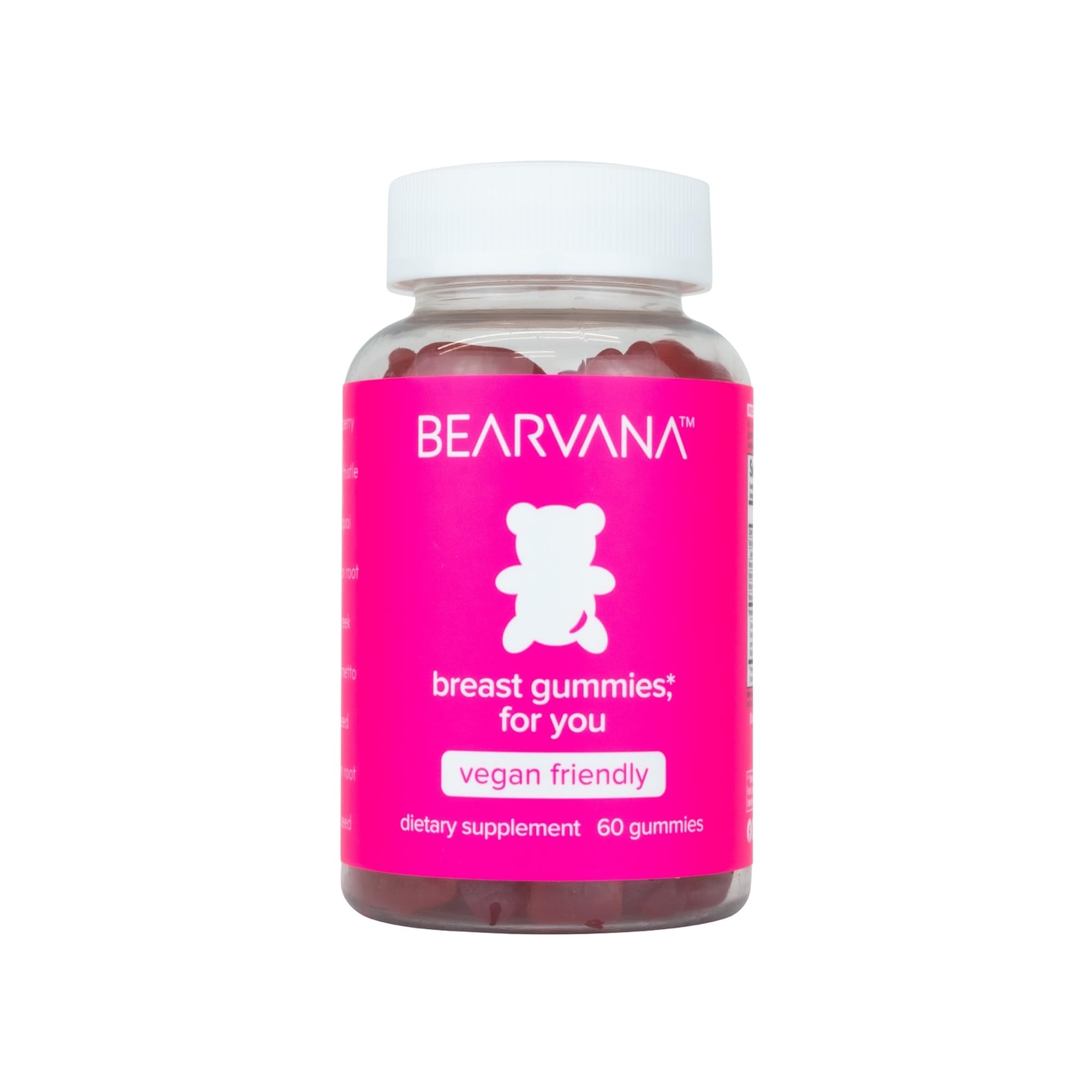 BEARVANA frasco frontal mostrando 60 gominolas y etiqueta clara para uso diario