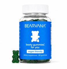 BEARVANA frente del bote mostrando diseño y cantidad, práctico y portátil