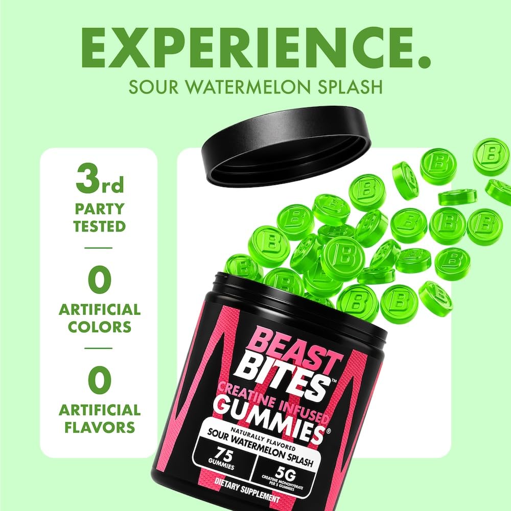 BEAST BITES etiqueta con certificaciones NSF y Clean Label Project, seguridad visible