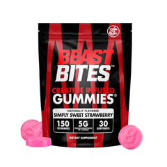 BEAST BITES envase frontal mostrando 150 gominolas y beneficios claros